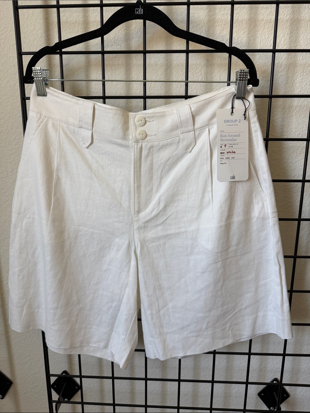 CAbi White Run Around Bermuda Shorts
